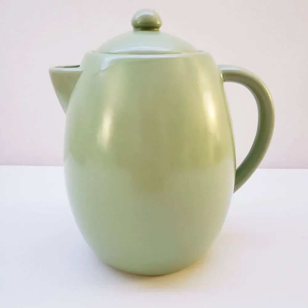 Starbucks Tea Coffee Pot Avocado Sage Green Stoneware 32 fl oz Cottage Y2K Boho